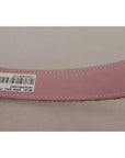 Dolce & Gabbana Pink Jaquard Embroidered Gold Tone Metal Buckle Belt