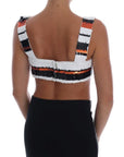 Dolce & Gabbana Sequined Bustier Top in Vibrant Tones