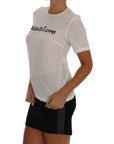 Dolce & Gabbana Silk Sequined 'Italia Is Love' White Blouse