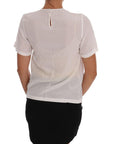 Dolce & Gabbana Silk Sequined 'Italia Is Love' White Blouse