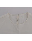 Dolce & Gabbana Silk Sequined 'Italia Is Love' White Blouse