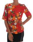 Dolce & Gabbana Embellished Crepe Blouse with Blossom Print