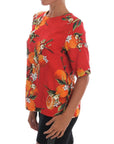 Dolce & Gabbana Embellished Crepe Blouse with Blossom Print