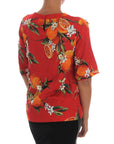 Dolce & Gabbana Embellished Crepe Blouse with Blossom Print
