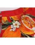 Dolce & Gabbana Embellished Crepe Blouse with Blossom Print