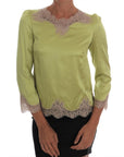 Dolce & Gabbana Elegant Floral Lace Silk Blouse