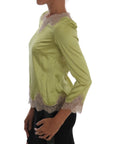 Dolce & Gabbana Elegant Floral Lace Silk Blouse