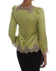 Dolce & Gabbana Elegant Floral Lace Silk Blouse