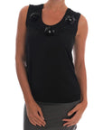Dolce & Gabbana Black Floral Sequined Cami Blouse