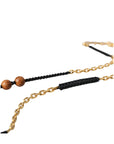 Dolce & Gabbana Black Gold Wooden Beaded Logo Pendant