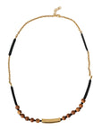 Dolce & Gabbana Black Gold Wooden Beaded Logo Pendant