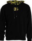 Dolce & Gabbana Black Logo Cotton Hooded Sweatshirt Sweater