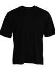 Dolce & Gabbana Black Cotton Round Neck Short Sleeves T-shirt