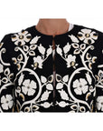 Dolce & Gabbana Floral Embroidered Crystal Wool Coat Jacket