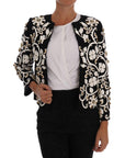 Dolce & Gabbana Floral Embroidered Crystal Wool Coat Jacket