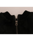 Dolce & Gabbana Floral Brocade Black Fur Sweater