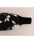 Dolce & Gabbana Floral Brocade Black Fur Sweater
