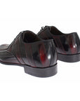 Dolce & Gabbana Elegant Black Bordeaux Striped Leather Dress Shoes