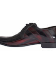 Dolce & Gabbana Elegant Black Bordeaux Striped Leather Dress Shoes