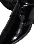 Dolce & Gabbana Black Calfskin Leather Derby Men Dress Shoes