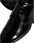 Dolce & Gabbana Black Calfskin Leather Derby Men Dress Shoes