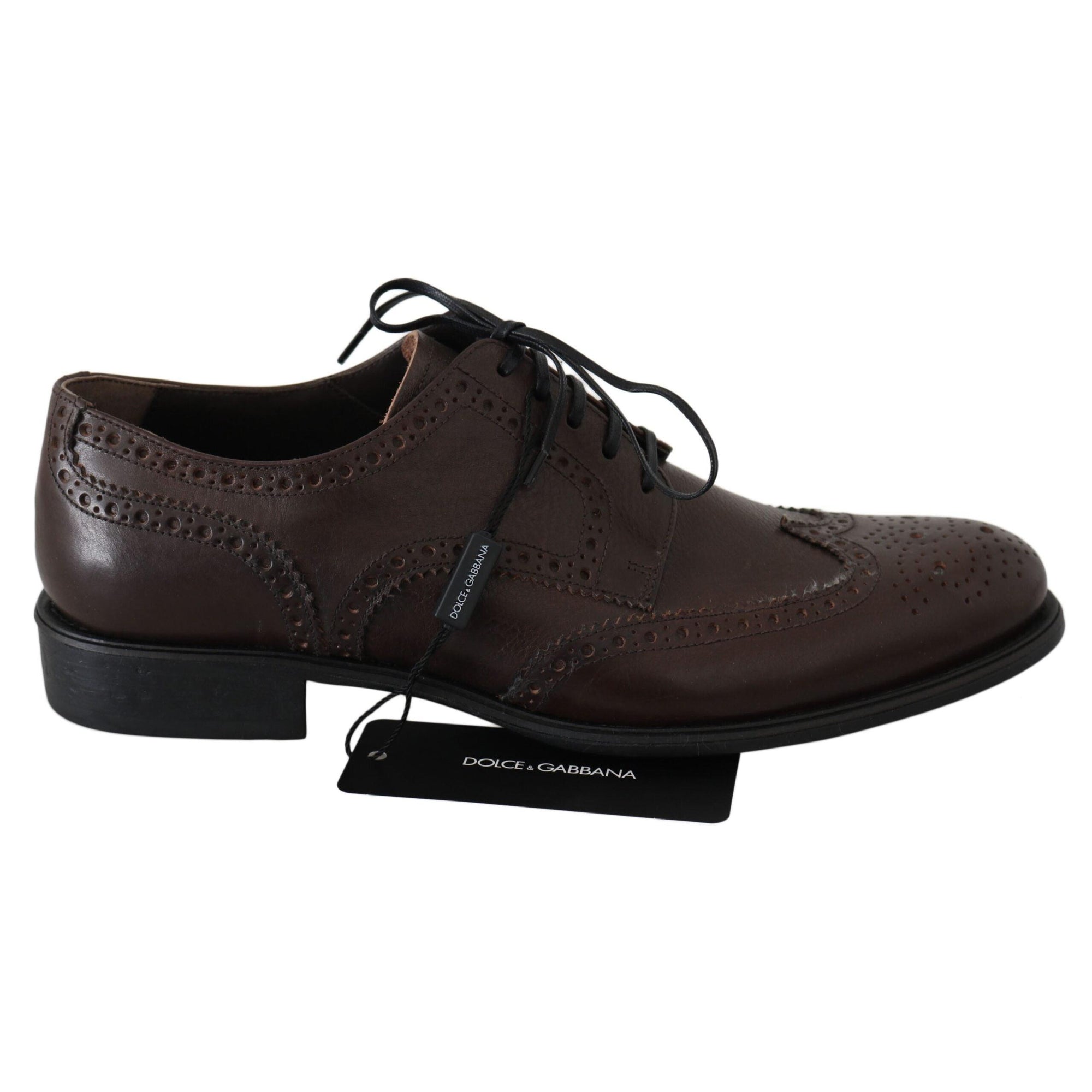 Dolce & Gabbana Elegant Brown Leather Derby Brogues