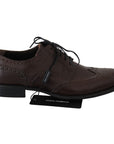 Dolce & Gabbana Elegant Brown Leather Derby Brogues