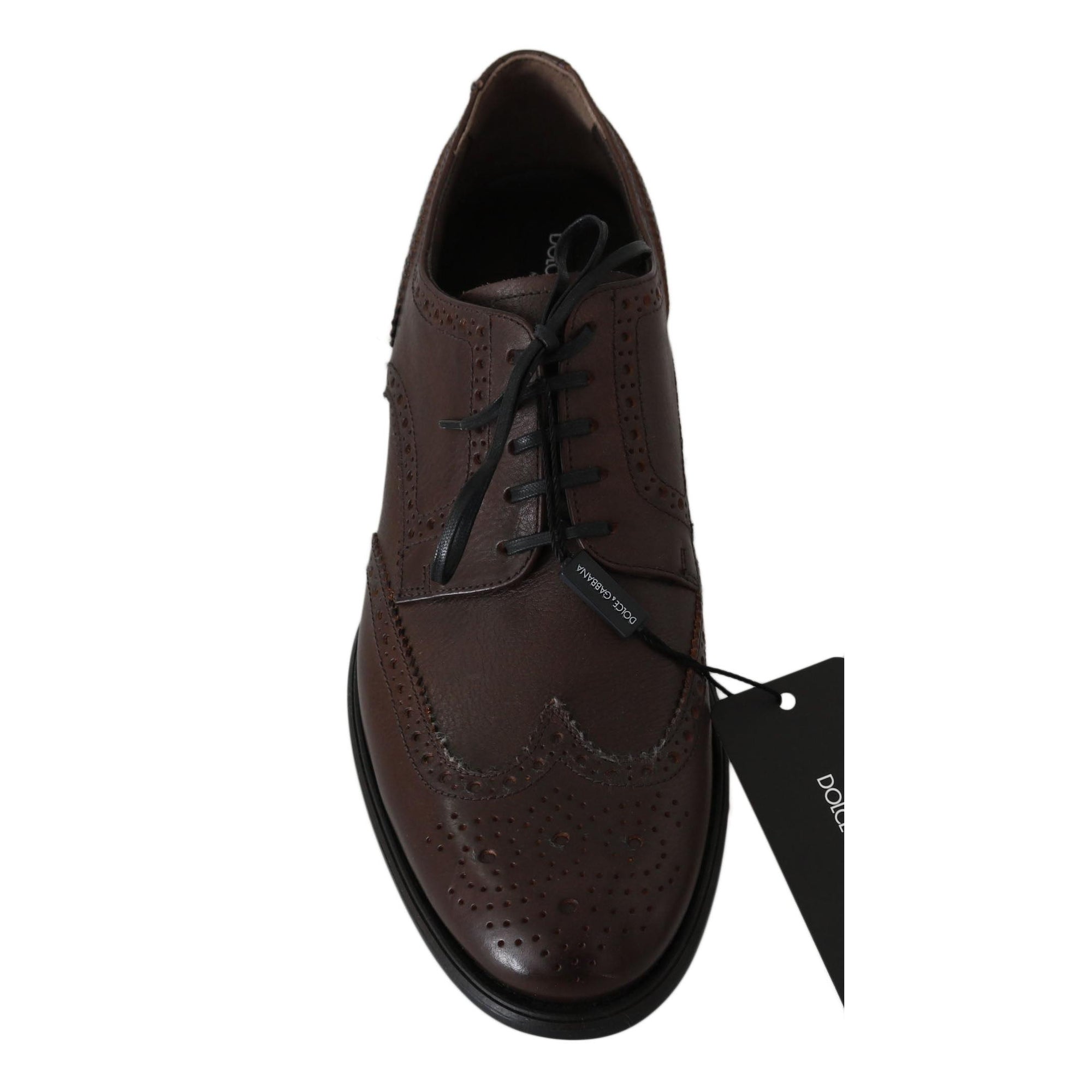 Dolce & Gabbana Elegant Brown Leather Derby Brogues