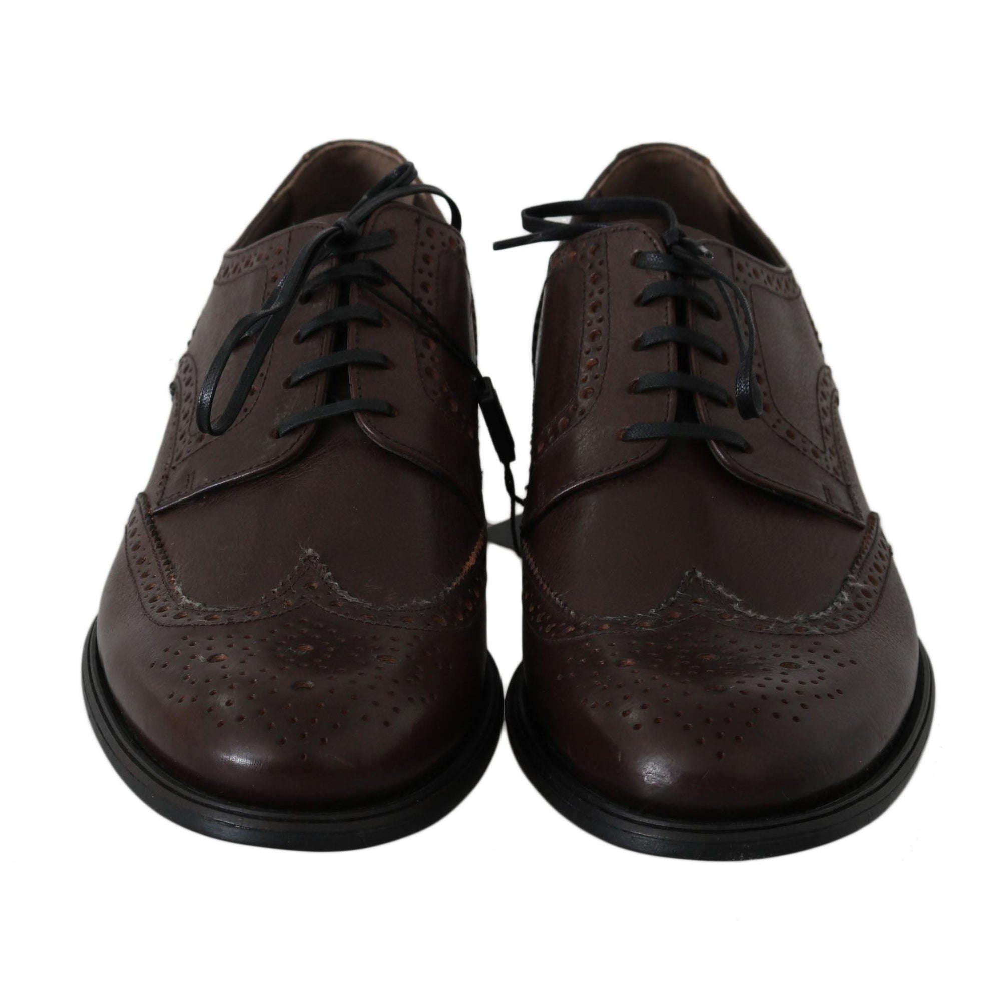 Dolce & Gabbana Elegant Brown Leather Derby Brogues