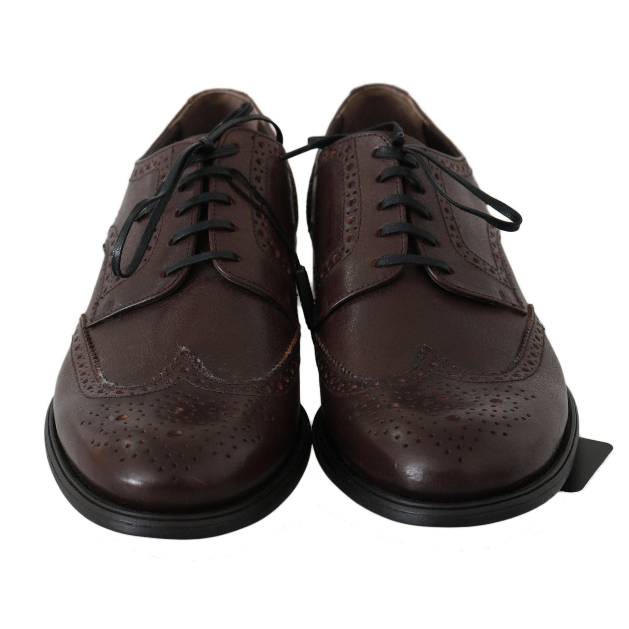Dolce & Gabbana Elegant Brown Leather Derby Brogues