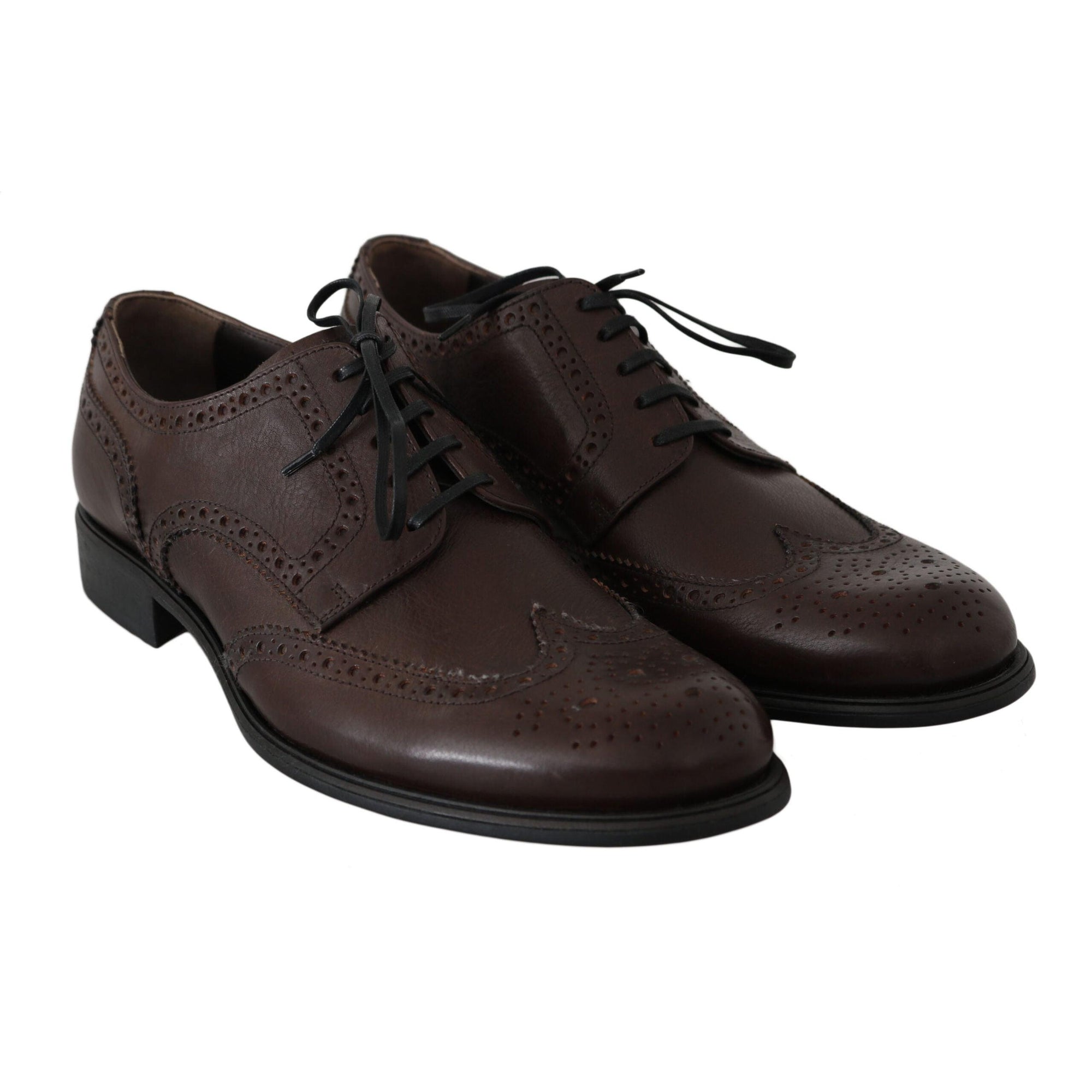 Dolce & Gabbana Elegant Brown Leather Derby Brogues