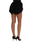 Dolce & Gabbana Exquisite Black Mink Fur Mini Shorts