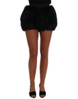 Dolce & Gabbana Elegant Black Fur Mini Shorts Hot Pants