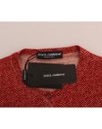 Dolce & Gabbana Red Wool Cardigan Sweater