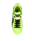 Dolce & Gabbana Neon Green Logo Tape Low Top Sneakers Shoes