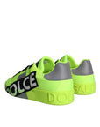 Dolce & Gabbana Neon Green Logo Tape Low Top Sneakers Shoes