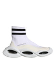 Dolce & Gabbana White Black Slip On Wave Socks Sneakers Shoes