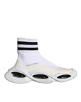 Dolce & Gabbana White Black Slip On Wave Socks Sneakers Shoes
