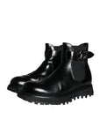 Dolce & Gabbana Black Belted DG Logo Men Chelsea Boots Shoes