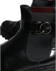 Dolce & Gabbana Black Belted DG Logo Men Chelsea Boots Shoes