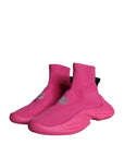Dolce & Gabbana Pink Logo Print Slip On Socks Sneakers Shoes