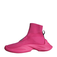 Dolce & Gabbana Pink Logo Print Slip On Socks Sneakers Shoes
