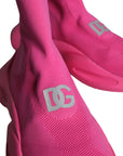 Dolce & Gabbana Pink Logo Print Slip On Socks Sneakers Shoes