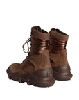 Dolce & Gabbana Brown Suede Leather Military Combat Men Boots Shoes