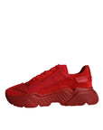 Dolce & Gabbana Red Leather Daymaster Low Top Sneakers Shoes