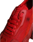 Dolce & Gabbana Red Leather Daymaster Low Top Sneakers Shoes