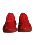 Dolce & Gabbana Red Leather Daymaster Low Top Sneakers Shoes