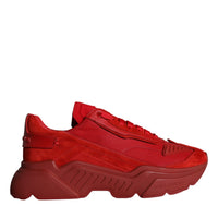 Dolce & Gabbana Red Leather Daymaster Low Top Sneakers Shoes