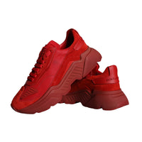Dolce & Gabbana Red Leather Daymaster Low Top Sneakers Shoes