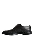 Dolce & Gabbana Black Leather Oxford Wingtip Formal Men Shoes
